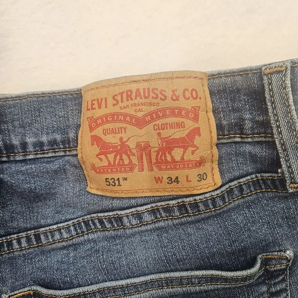 Levi's 531 Athletic Slim Jeans Men's W34 L30 Blue Denim Water Less™